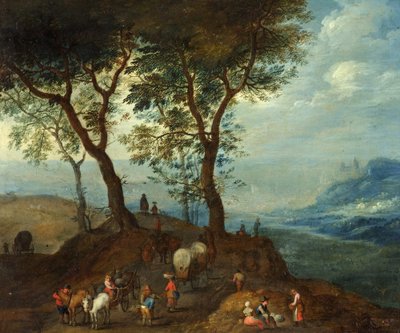 Paisaje con campesinos de Pieter Brueghel the Younger